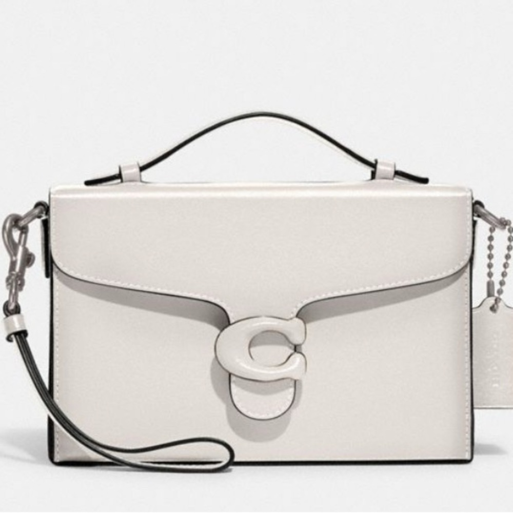 NWT Coach Tabby Box Bag in Glovetanned Leather Chalk CH750 Crossbody